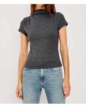 Rails Isobel Mock Neck Short Sleeve Tee - Blue