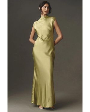 BHLDN Satin Knot Maxi Dress - Green