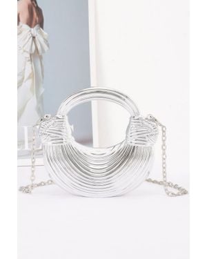 Fashnzfab Mini Acrylic Clutch Bag - Metallic