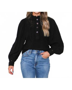 Ivy Jane Ric Rac Trim Top - Black