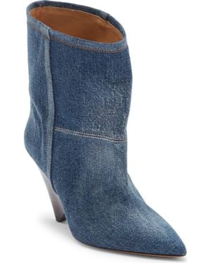 Isabel Marant Pre-Loved Miyako Denim Bootie - Blue