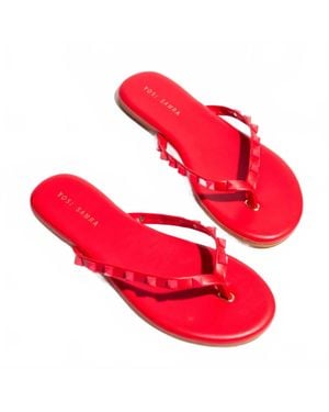 Yosi Samra Rivington Stud Flip Flop Sandals - Red