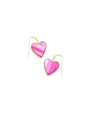 Kendra Scott Heart Drop Earrings - Pink