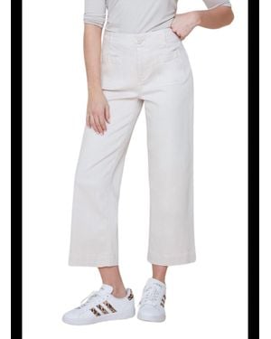 Renuar Harbor Wide-Leg Crop Pants - White