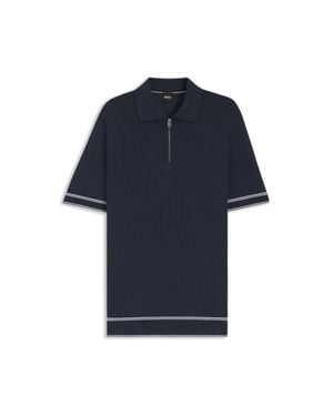 BOSS Zip-Neck Sweater - Blue