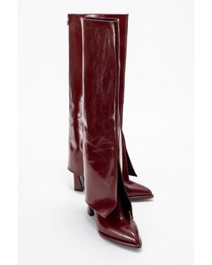 Prologue Shoes Aja Block Heel Convertible Knee High Boot - Brown