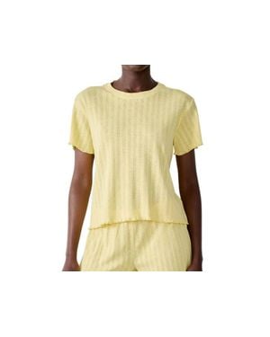 Leset Pointelle Slim Fit Tee - Yellow