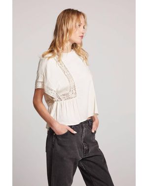 Chaser Brand Petal Short Sleeve Top - White