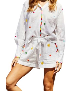 LOVE THE LABEL Ramona Embroidered Shorts - White