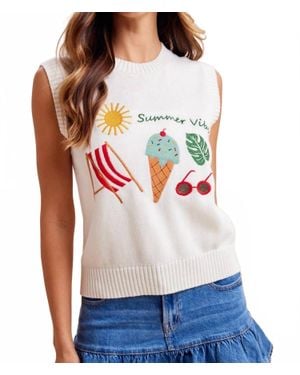 Anniewear Summer Vibes Sweater Vest - White