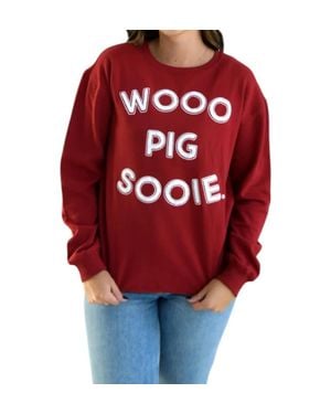 Gameday Social Arkansas Perkins Chenille Top - Red