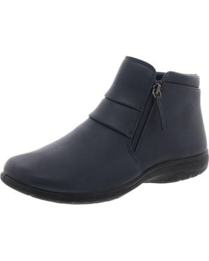 Easy Street Zozo Solid Manmade Ankle Boots - Blue