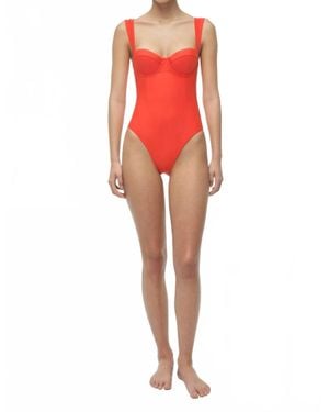 Jonathan Simkhai Kyle Bustier One Piece - Red