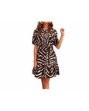 Oliphant Crew Short Zebra Dress - Black