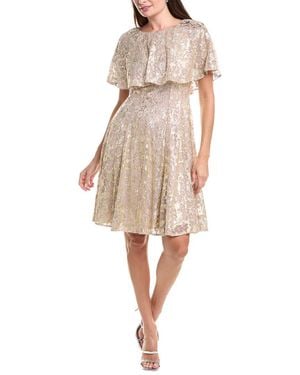 Maison Tara Foil Mesh Mini Dress - Natural