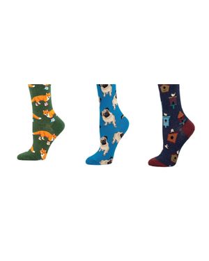 Socksmith Socksy Foxes & Pugs & Birdhouses Socks - Black