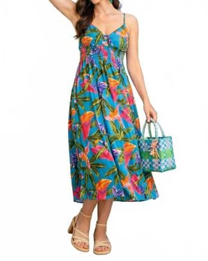 Blu Pepper Paradise Bay Floral Dress - Blue