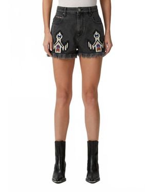 Isabel Marant Hemp Embroidered Short - Black