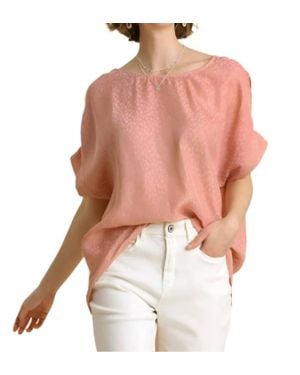 Umgee Animal Jacquard Dolman Sleeve Top - Multicolor