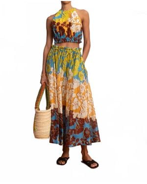 ALÉMAIS Splice Midi Skirt - Multicolor