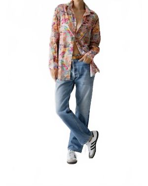 CISSA The Patterned Button Down Shirt - Blue