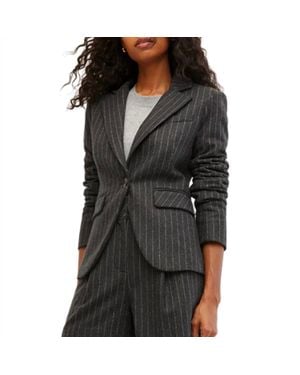 Veronica Beard Tyra Pinstriped Dickey Jacket - Black