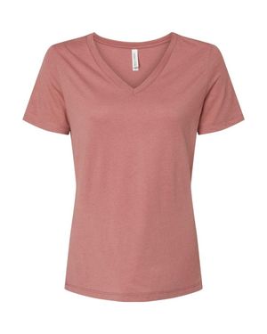 Bella Canvas Relaxed Triblend Short Sleeve V-Neck Tee - Pink