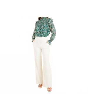 Thml Smocked Print Blouse - Green