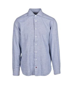 Carrel Sky/ Plaid Cotton Flannel Shirt - Blue