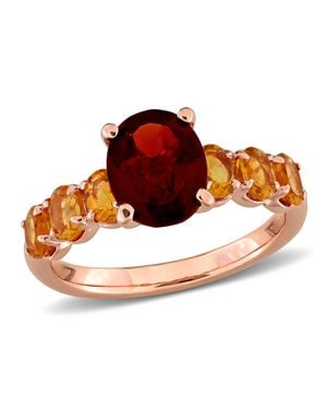 Mimi & Max 3Ct Tgw Garnet Madeira Citrine Ring - Red