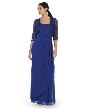 TRUEDAMES Mother Of The Bride Dress Square Neck Formal Gown - Blue