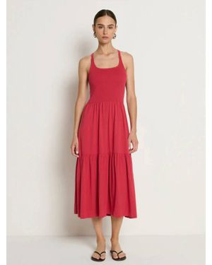 Nation Ltd Penelope Cross Back Midi Dress - Red