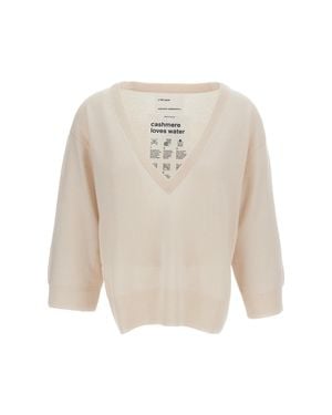Extreme Cashmere Pearl Cashmere V-Neck Sweater - White