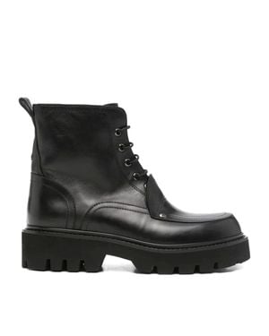 Premiata Sheep Leather Lace-Up Boots - Black