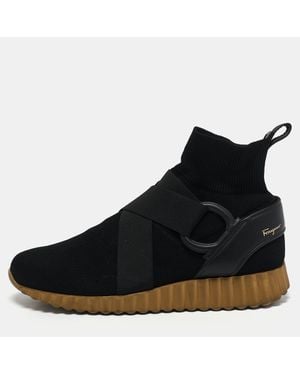 Ferragamo Fabric Sock High Top Sneakers - Black