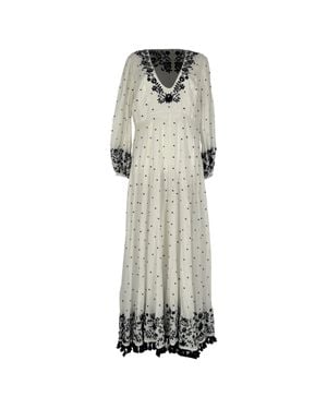 Zimmermann Polka Dot Embroidered Maxi Dress - Gray