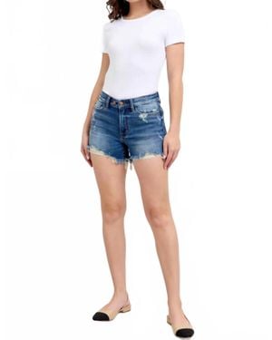 Judy Blue Quinn 2 Button Dad Shorts - Blue