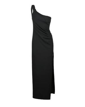 ELEH One-Shoulder Side-Slit Maxi Dress - Black