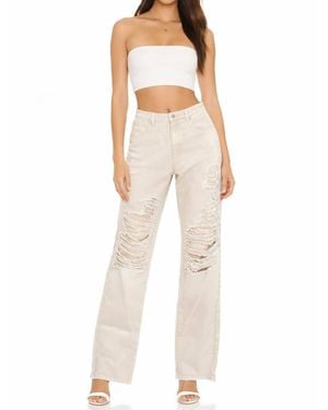 SER.O.YA Distressed Straight-Leg Jeans - Natural