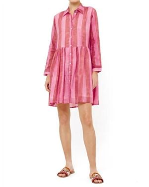 Oliphant Long Sleeve Shirt Mini Dress - Pink