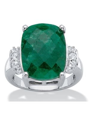 Palmbeach Jewelry Genuine Emerald And Tanzanite Cocktail Ring 8.80 Tcw - Green