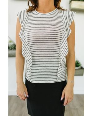 BB Dakota Side Gig Ruffle Top - Gray
