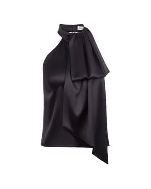 Nina Ricci Asymmetrical Halter Top With Oversized Bow Detail - Black