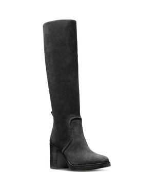 MICHAEL Michael Kors Hayden Block Heel Leather Knee-High Boots - Black