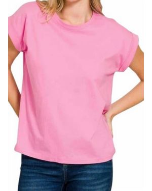 Zenana Soft Short Sleeve Tee - Pink