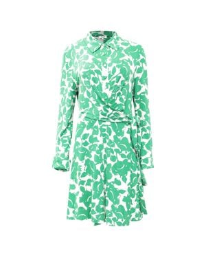 Diane von Furstenberg Didi Printed Mini Wrap Dress - Green