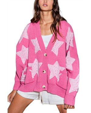 Bucketlist All The Stars Button Down Cardigan - Pink
