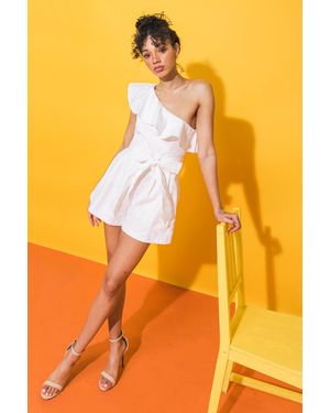 TRUEDAMES Pine Island Stretch Twill Romper - Orange