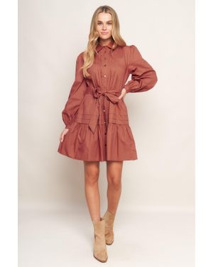 TRUEDAMES Aesthetic Pose Woven Mini Dress - Red