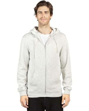 Threadfast Apparel Fleece Full-Zip Hooded Sweatshirt - White